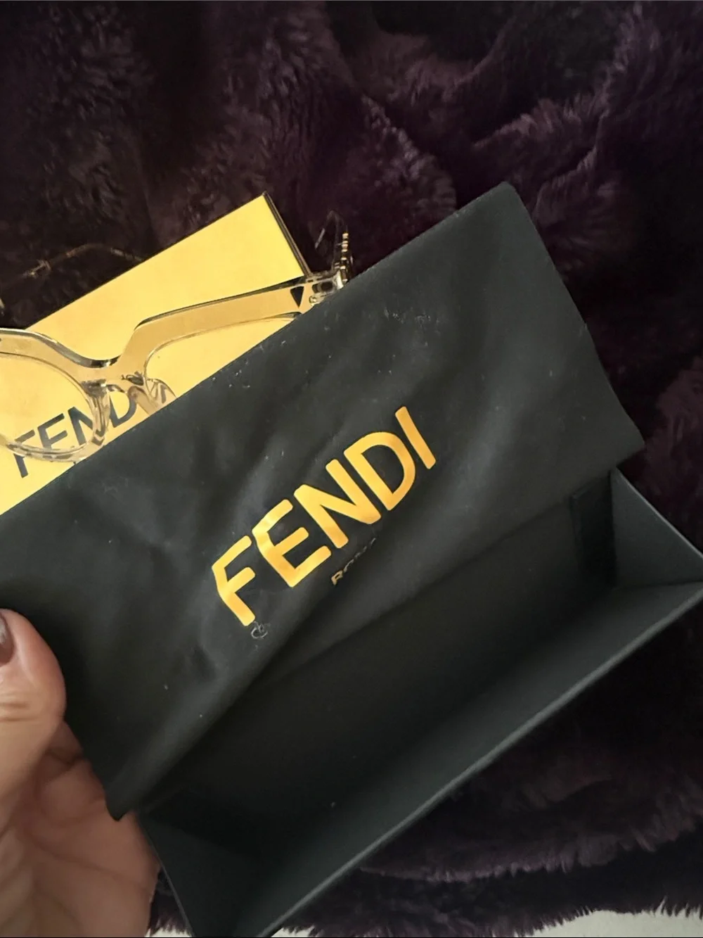 Fendi Fendigraphy FE50065I Optical frame transparent grey crystal w/ gold tones
